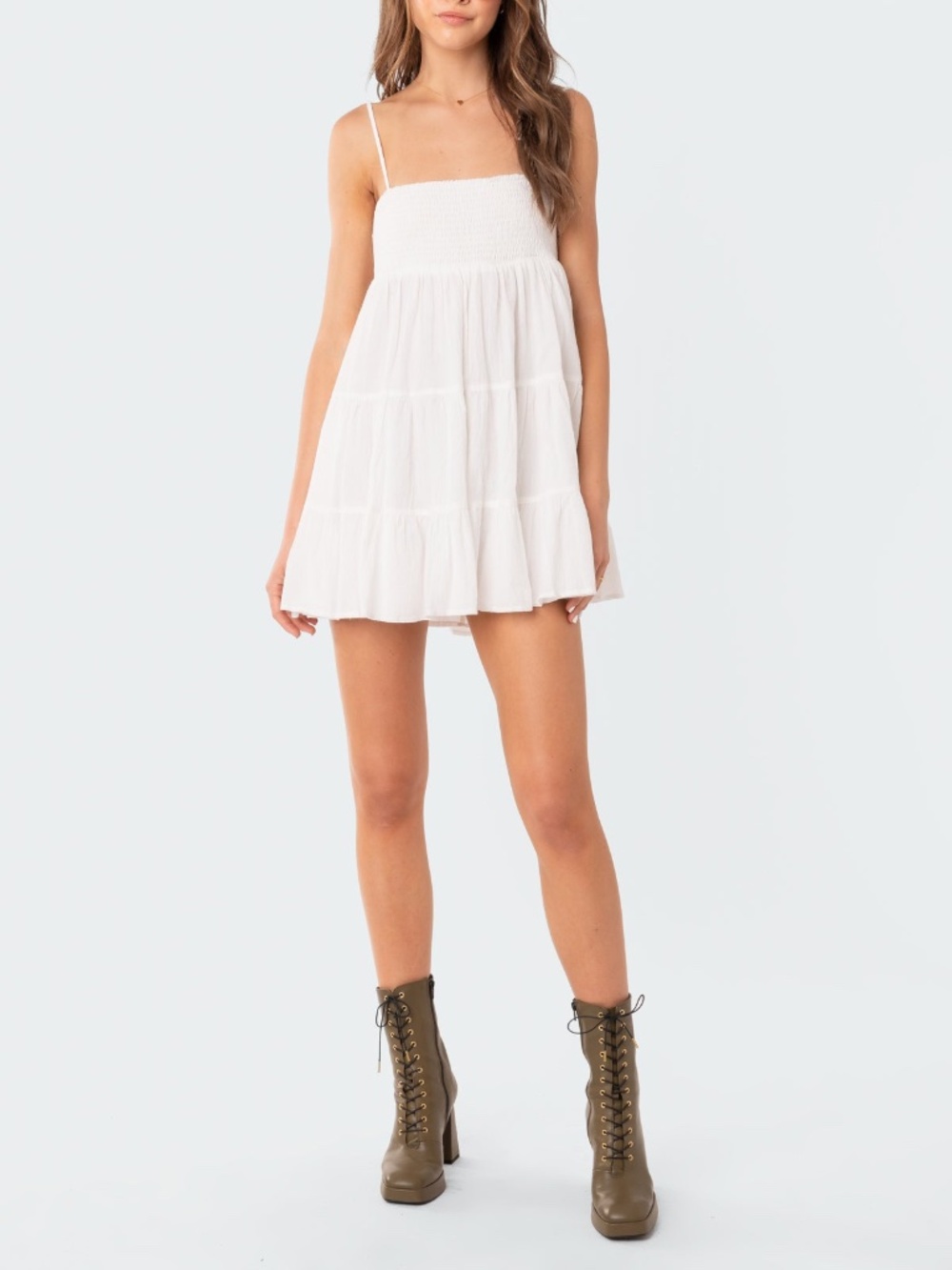 Edikted White Oversized Mini Dress